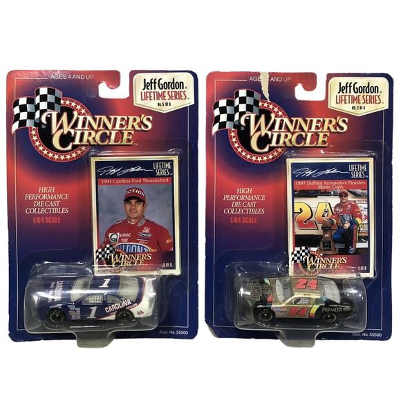Lot Of 2 Jeff Gordon 1991 Ford Thunderbird 1997 Monte Carlo 1:64 NASCAR DieCast - Picture 1 of 9